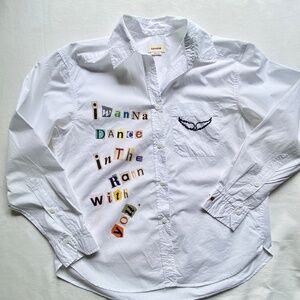 Zadig & Voltaire Tais Pop Heart Shirt W's S "I wanna dance in the rain with you"